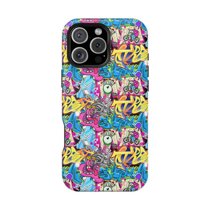 Coque de téléphone magnétique Graffiti Collage — Housse protectrice résistante aux chocs