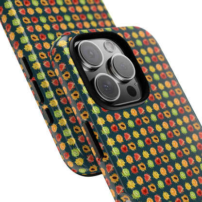 Floral Dot Tough Phone Case — Retro Pattern Protective Phone Cover
