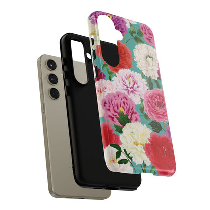 Coque de téléphone renforcée Floral Peony — Housse botanique protectrice pour iPhone