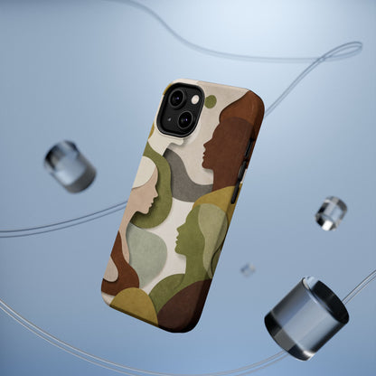 Coque de téléphone — Silhouettes multiculturelles abstraites magnétique et résistante aux chocs