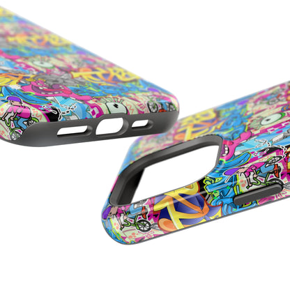 Coque de téléphone magnétique Graffiti Collage — Housse protectrice résistante aux chocs
