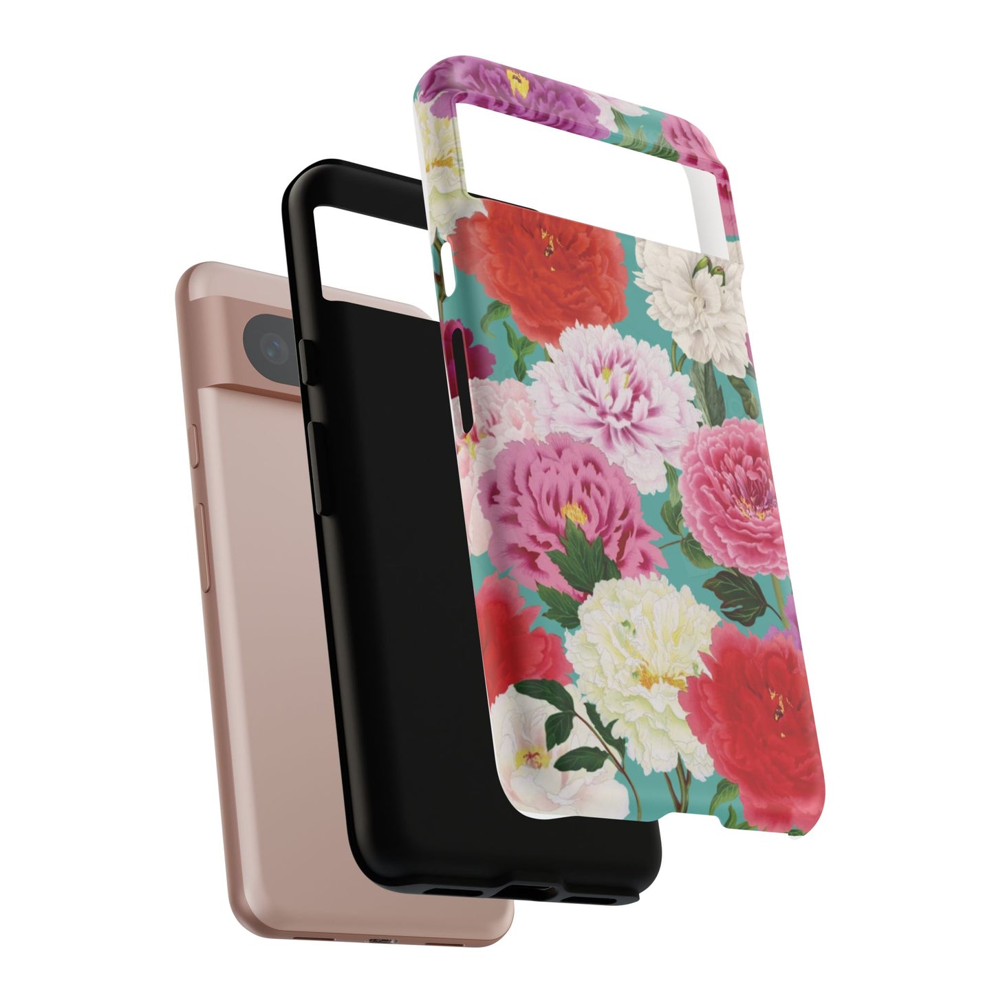 Coque de téléphone renforcée Floral Peony — Housse botanique protectrice pour iPhone