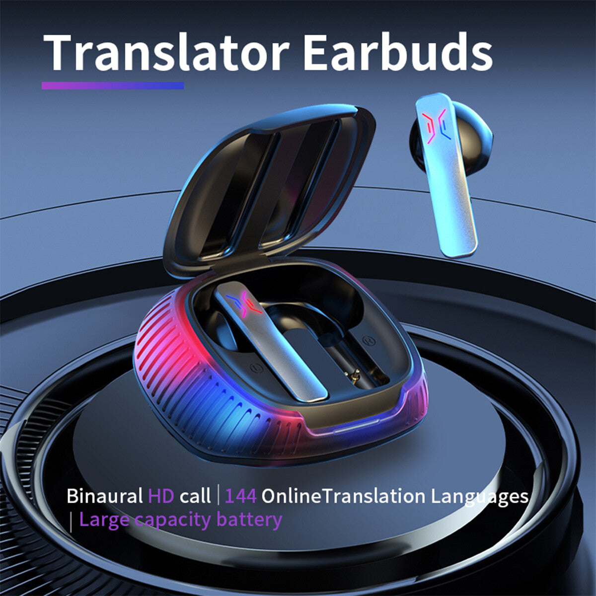 144-Language Translator Earbuds | 98% Accuracy, 4 Modes, ENC Noise Reduction, 15H Battery