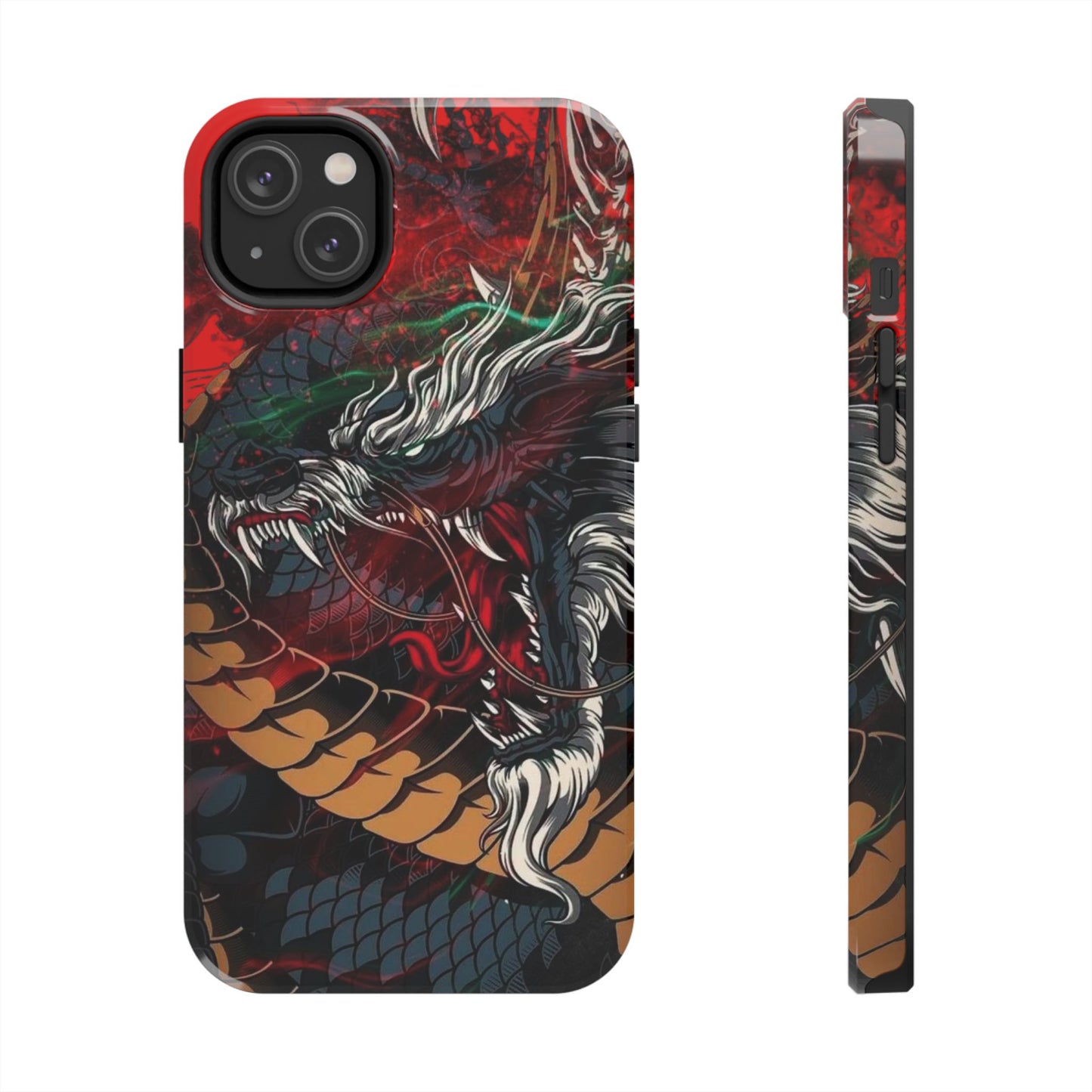 Coque de téléphone renforcée Dragon Rage — Housse protectrice iPhone style tatouage