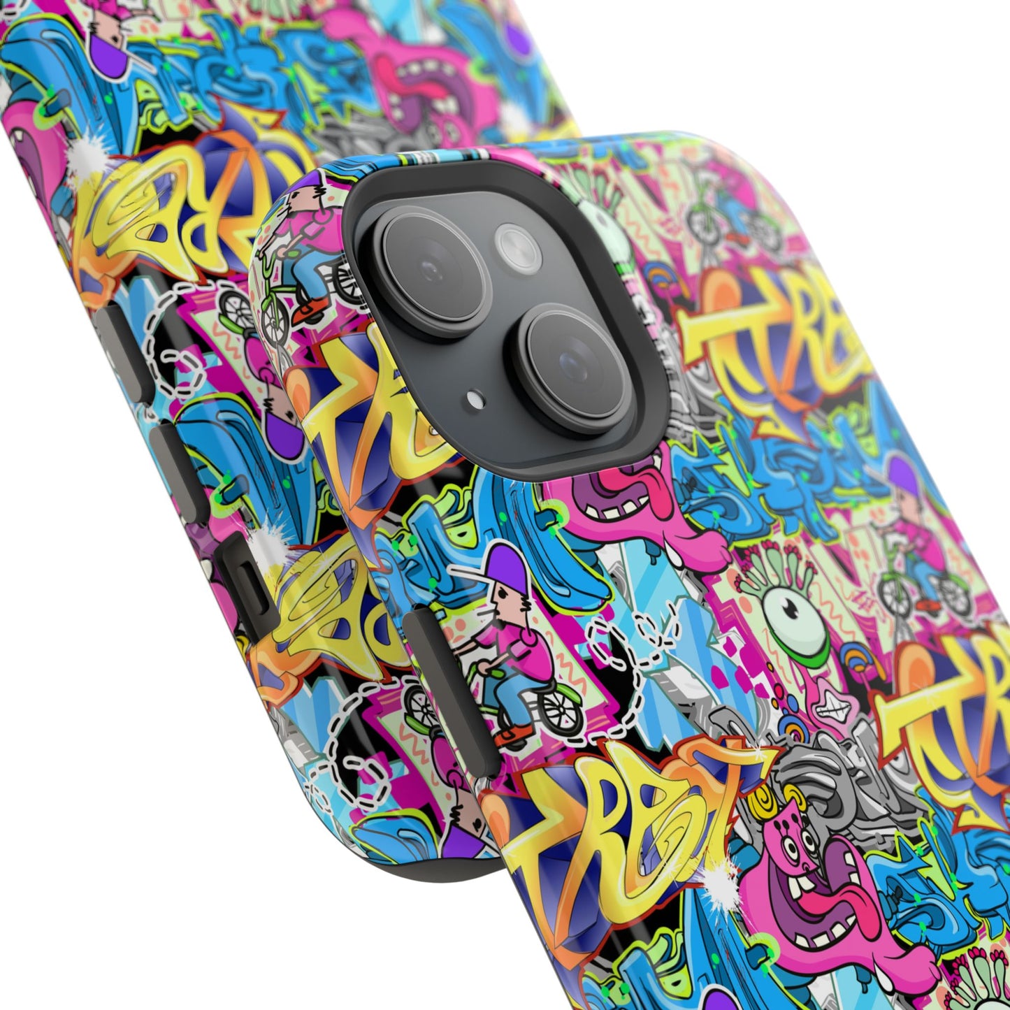 Coque de téléphone magnétique Graffiti Collage — Housse protectrice résistante aux chocs