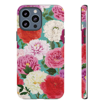 Coque de téléphone renforcée Floral Peony — Housse botanique protectrice pour iPhone