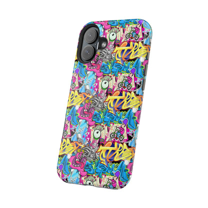 Coque de téléphone magnétique Graffiti Collage — Housse protectrice résistante aux chocs