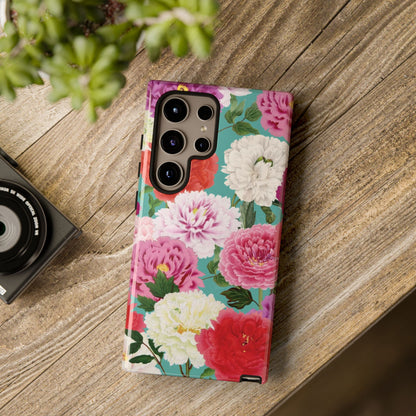 Coque de téléphone renforcée Floral Peony — Housse botanique protectrice pour iPhone