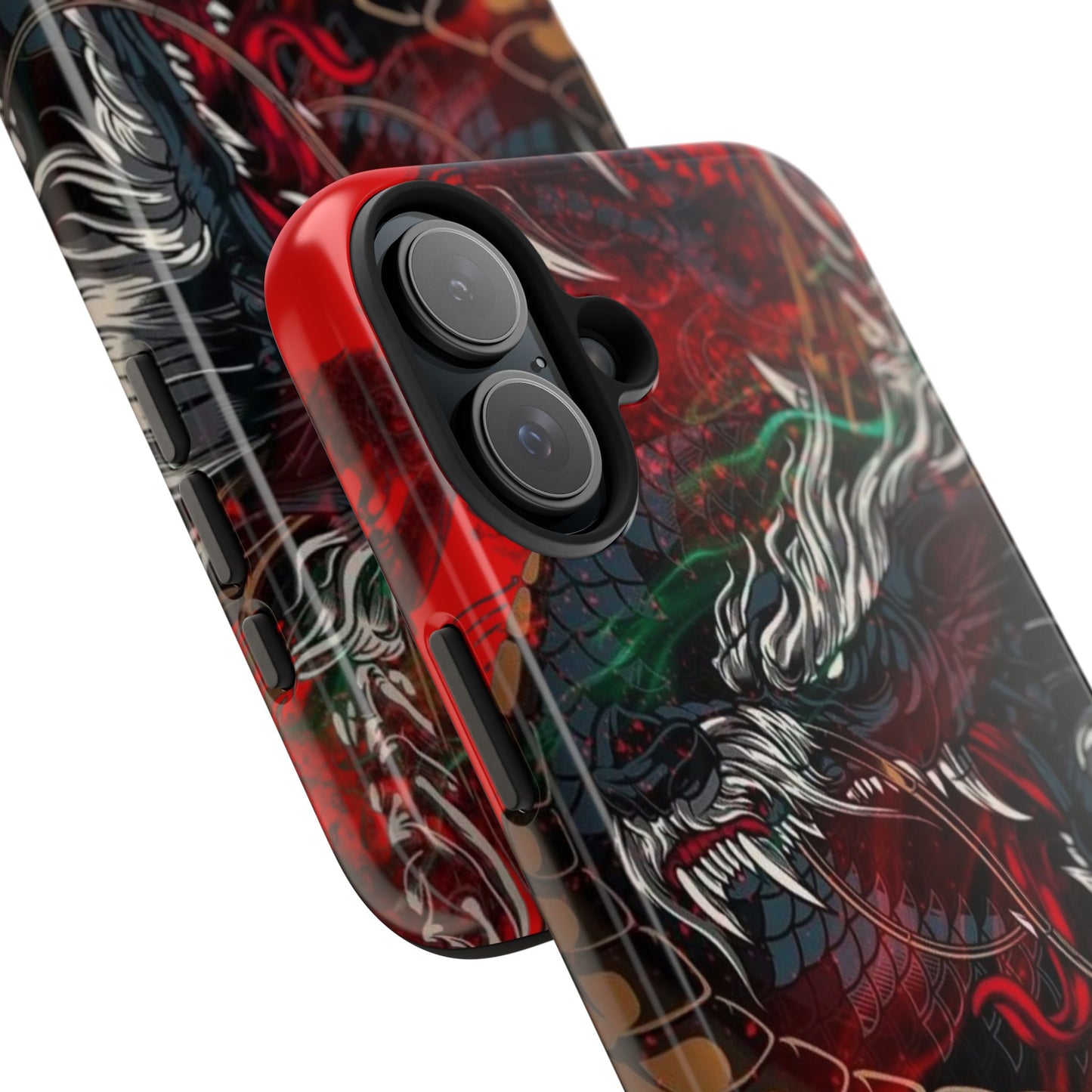 Coque de téléphone renforcée Dragon Rage — Housse protectrice iPhone style tatouage
