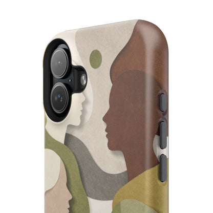 Coque de téléphone — Silhouettes multiculturelles abstraites magnétique et résistante aux chocs