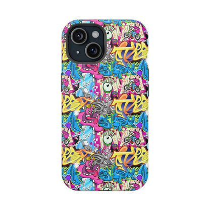 Coque de téléphone magnétique Graffiti Collage — Housse protectrice résistante aux chocs