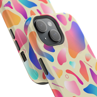 Coque de téléphone antichoc MagSafe — Motif abstrait coloré