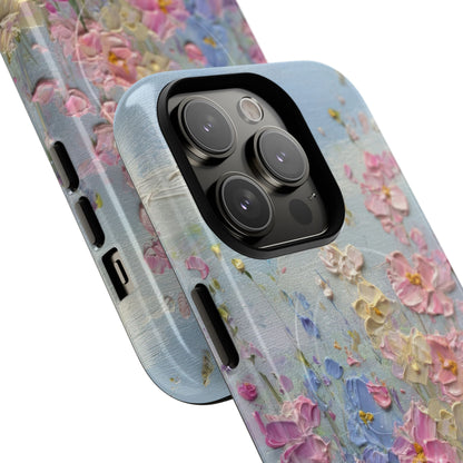 Coque de téléphone Floral Garden — Coque magnétique renforcée à fleurs texturées pastel