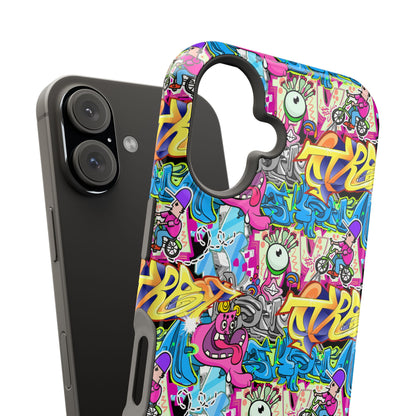 Coque de téléphone magnétique Graffiti Collage — Housse protectrice résistante aux chocs