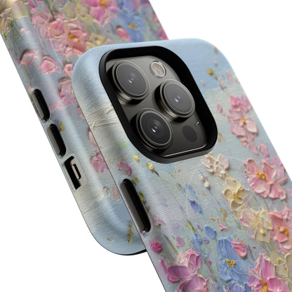 Coque de téléphone Floral Garden — Coque magnétique renforcée à fleurs texturées pastel