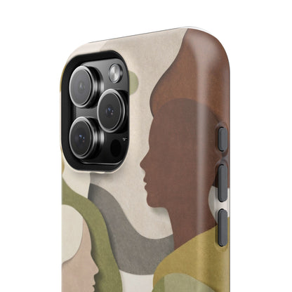 Coque de téléphone — Silhouettes multiculturelles abstraites magnétique et résistante aux chocs
