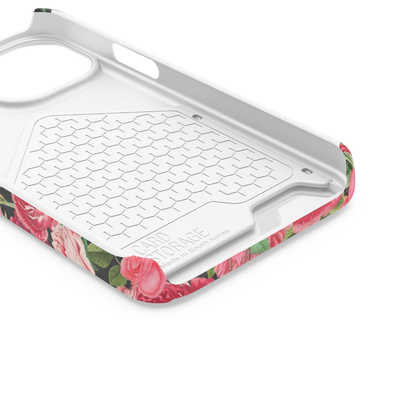 Coque de téléphone avec porte-cartes Floral Rose – Jardin vintage rose