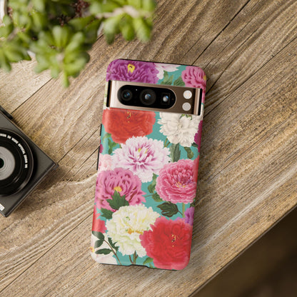 Coque de téléphone renforcée Floral Peony — Housse botanique protectrice pour iPhone