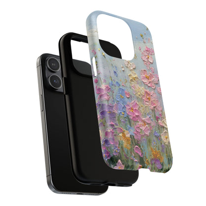 Coque de téléphone Floral Garden — Coque magnétique renforcée à fleurs texturées pastel
