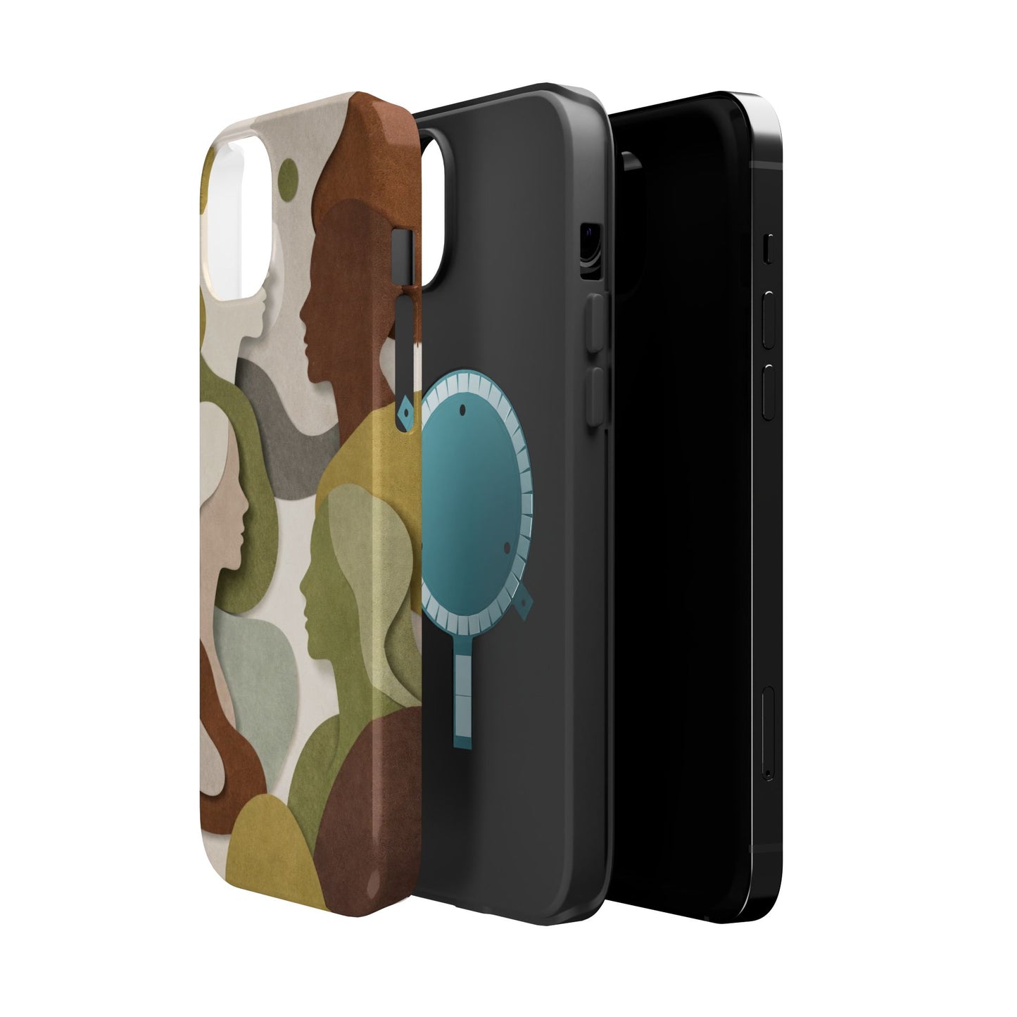 Coque de téléphone — Silhouettes multiculturelles abstraites magnétique et résistante aux chocs