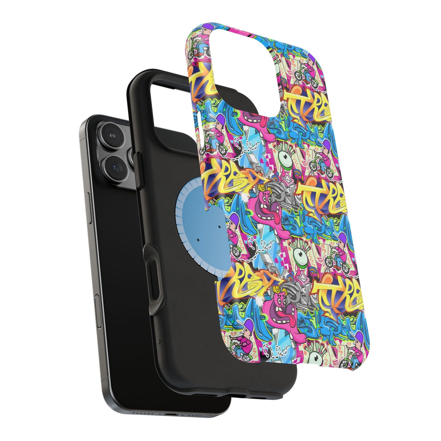Coque de téléphone magnétique Graffiti Collage — Housse protectrice résistante aux chocs