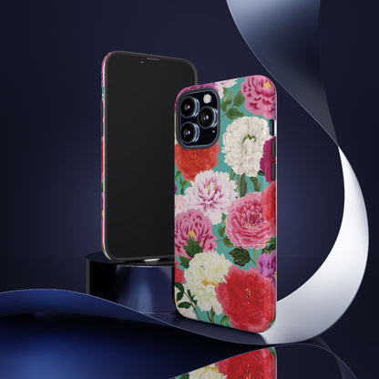 Coque de téléphone renforcée Floral Peony — Housse botanique protectrice pour iPhone