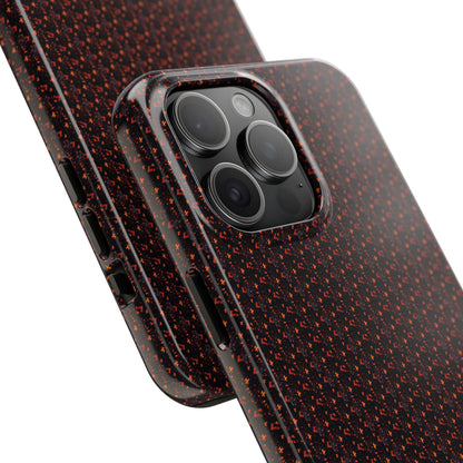 Coque de téléphone renforcée – Housse de protection robuste noire avec éclats rouges