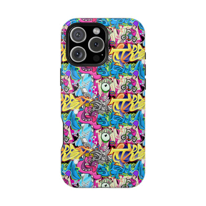 Coque de téléphone magnétique Graffiti Collage — Housse protectrice résistante aux chocs