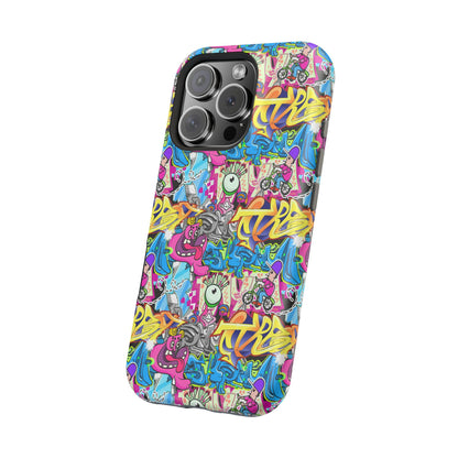 Coque de téléphone magnétique Graffiti Collage — Housse protectrice résistante aux chocs