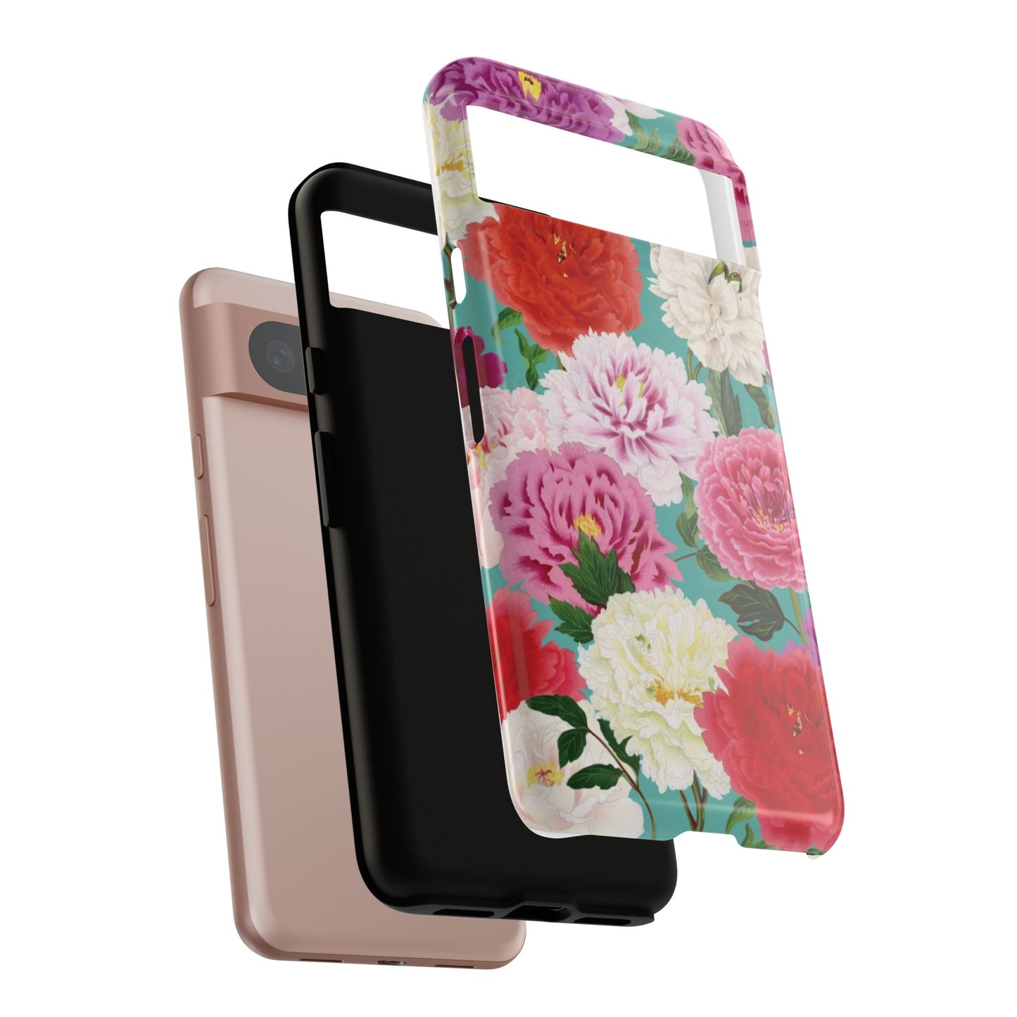 Coque de téléphone renforcée Floral Peony — Housse botanique protectrice pour iPhone