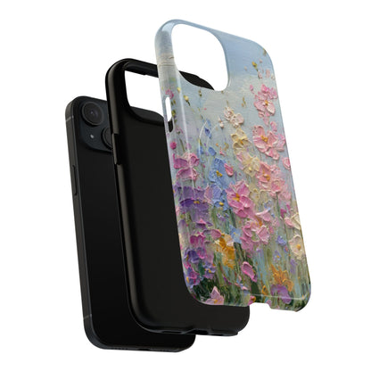 Coque de téléphone Floral Garden — Coque magnétique renforcée à fleurs texturées pastel