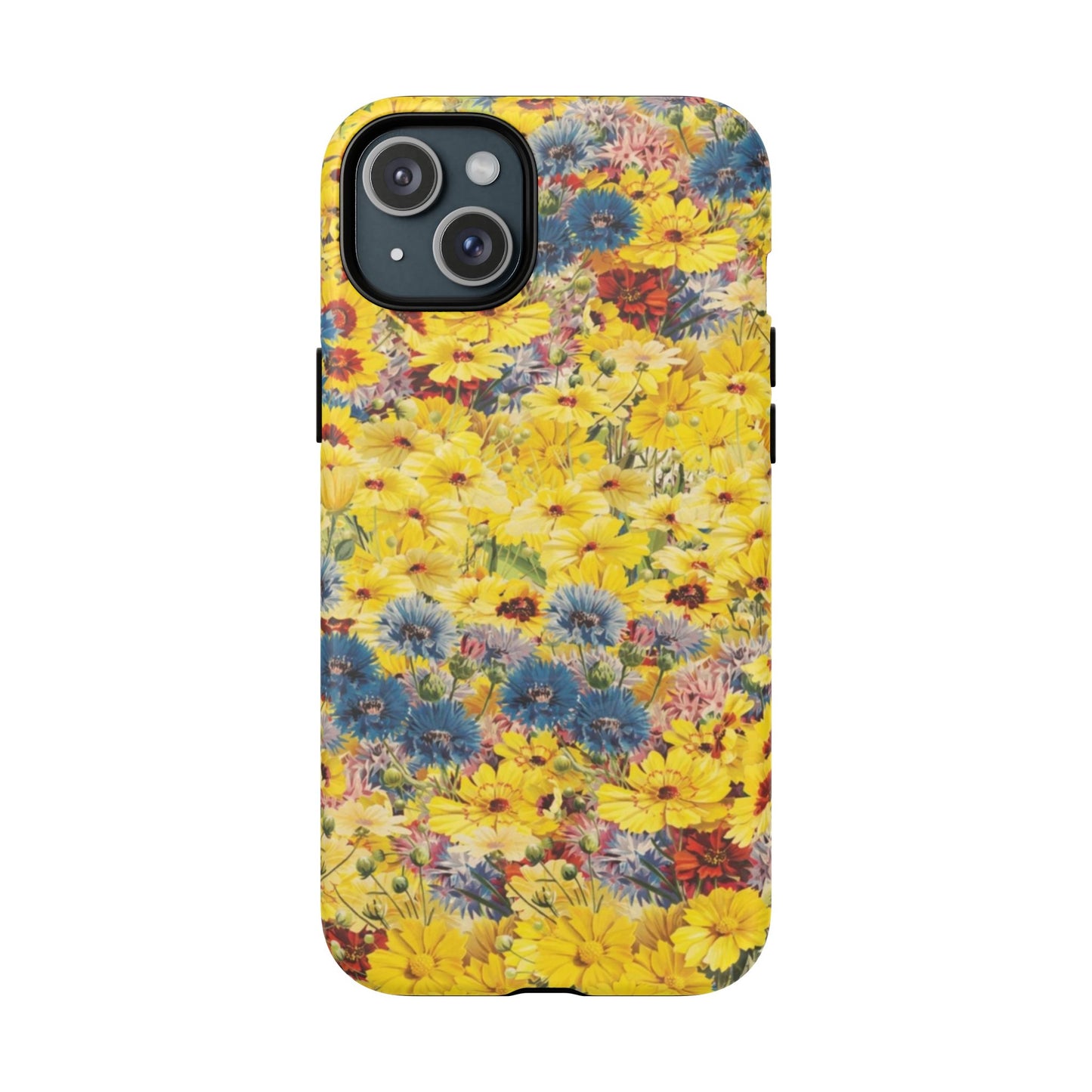 Coque de téléphone magnétique renforcée Floral Yellow Wildflower — Housse magnétique durable à fixation Snap