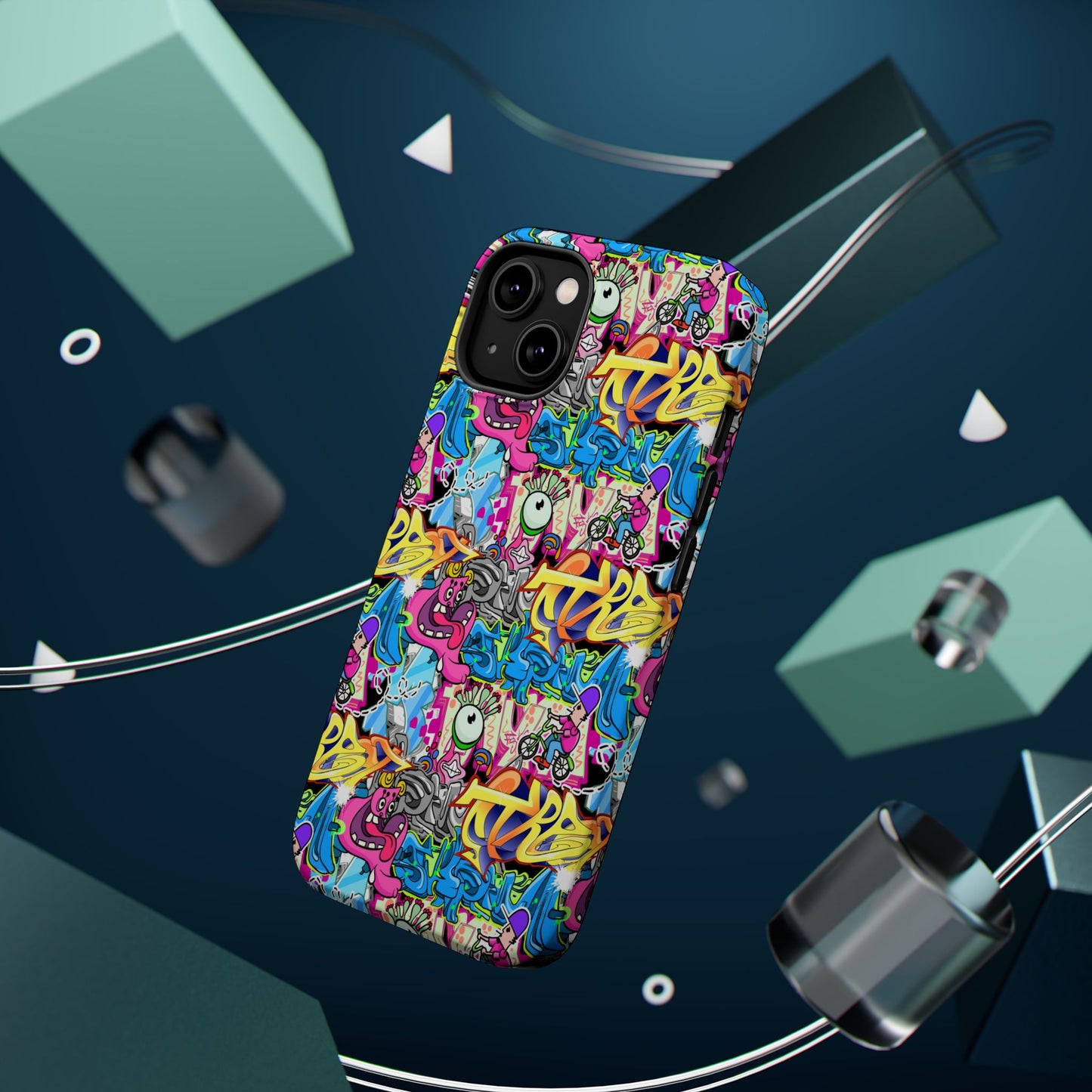 Coque de téléphone magnétique Graffiti Collage — Housse protectrice résistante aux chocs