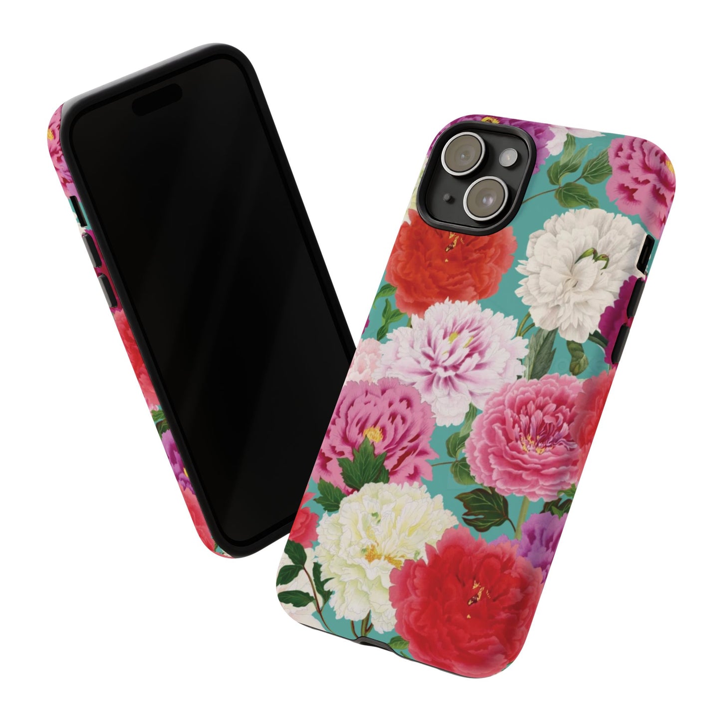 Coque de téléphone renforcée Floral Peony — Housse botanique protectrice pour iPhone