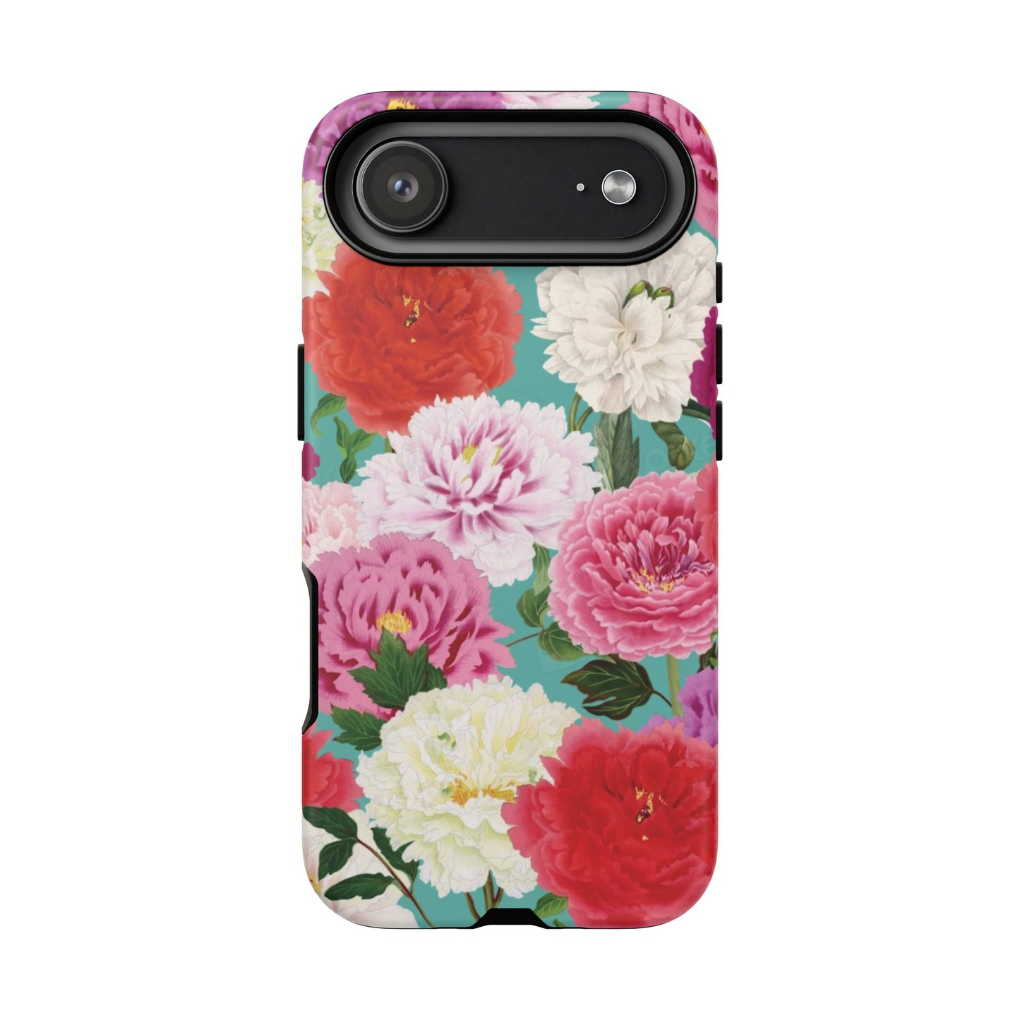 Coque de téléphone renforcée Floral Peony — Housse botanique protectrice pour iPhone