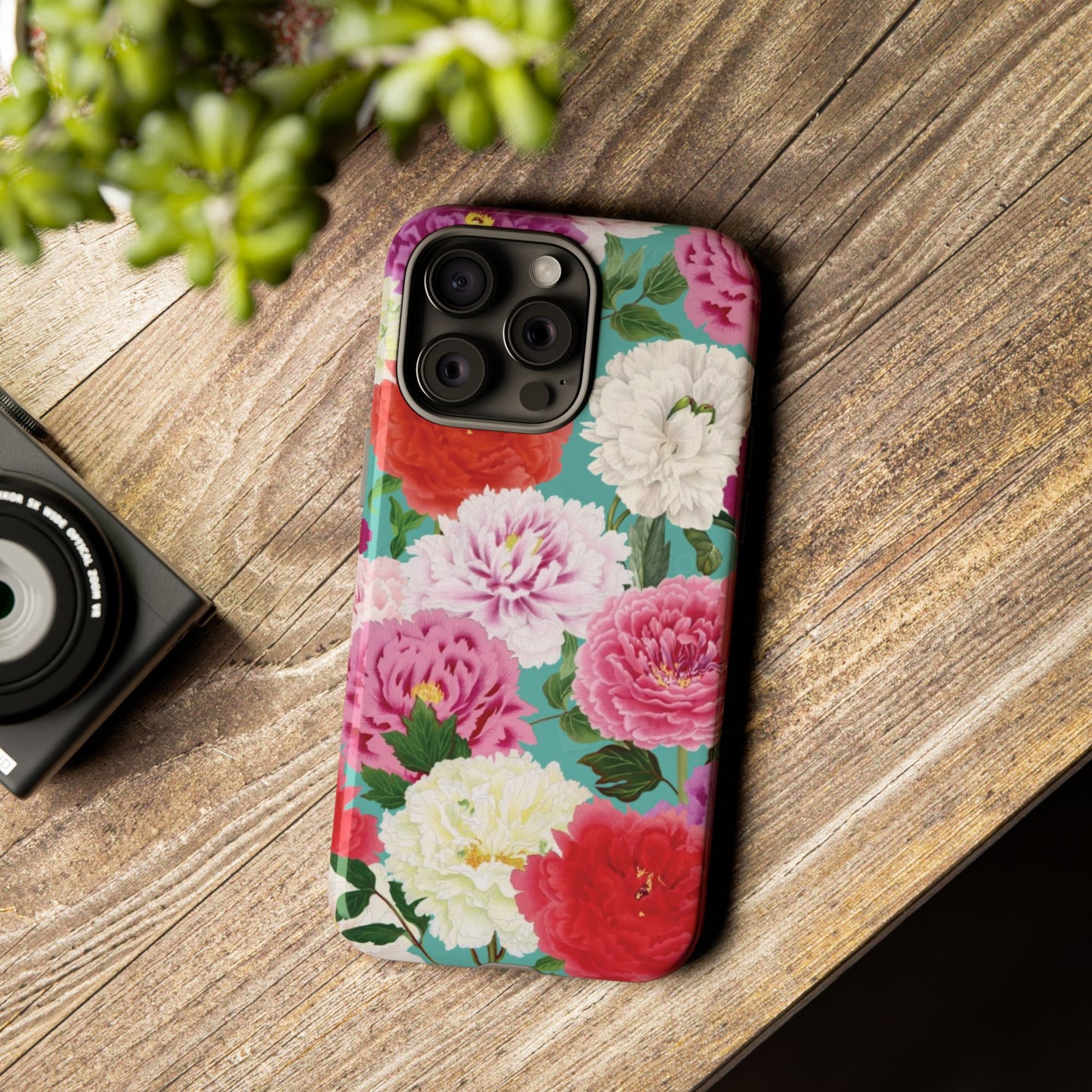 Coque de téléphone renforcée Floral Peony — Housse botanique protectrice pour iPhone