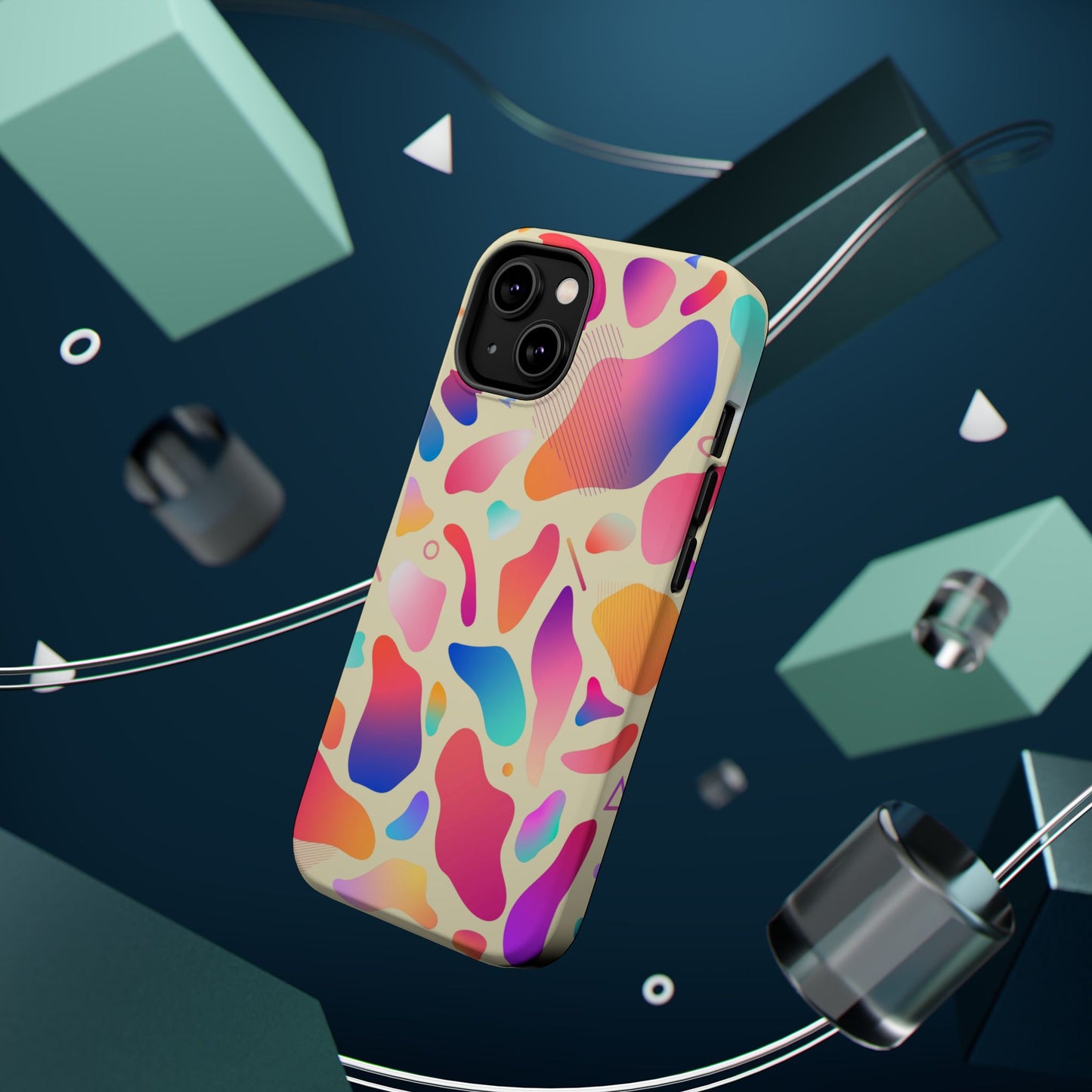 Coque de téléphone antichoc MagSafe — Motif abstrait coloré