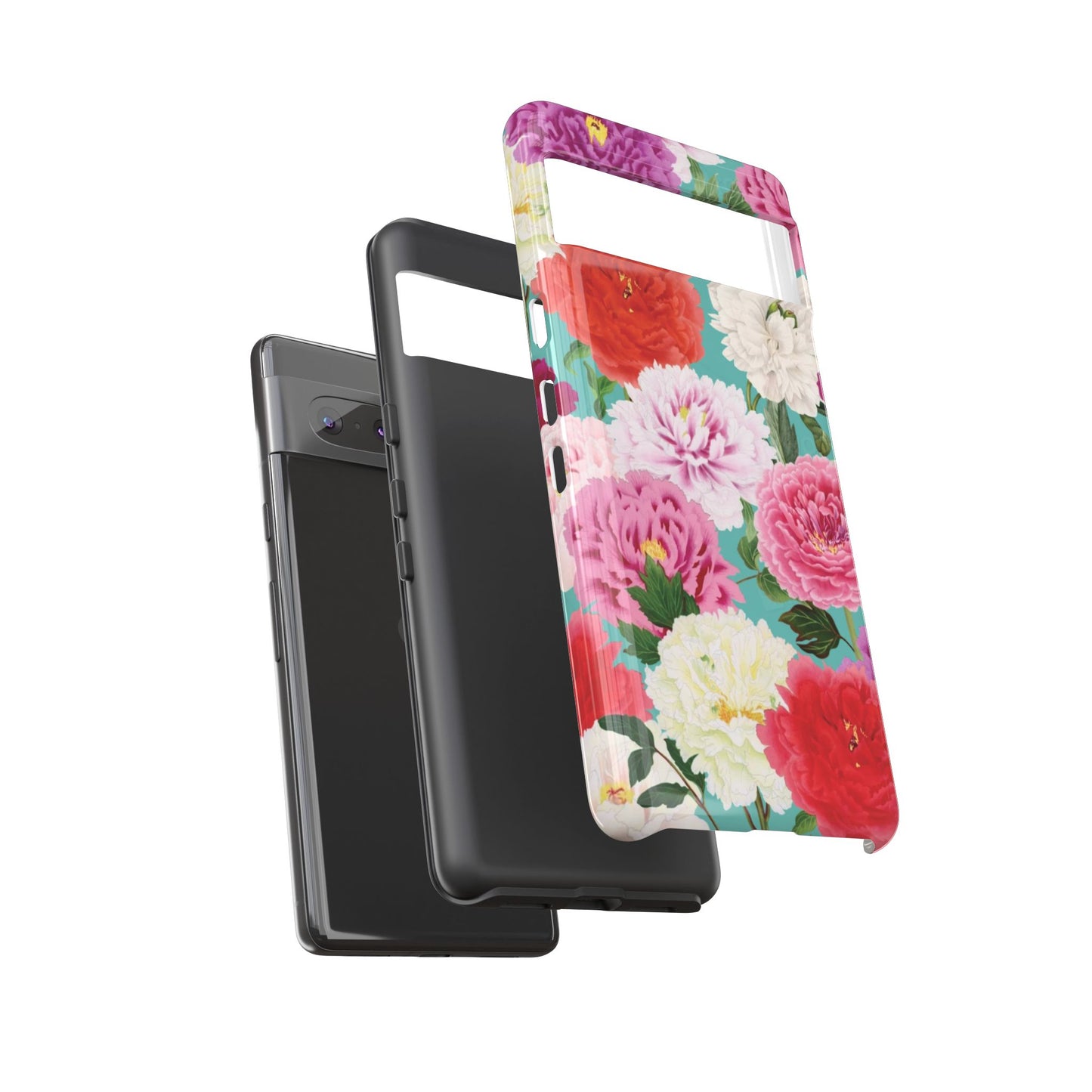 Coque de téléphone renforcée Floral Peony — Housse botanique protectrice pour iPhone