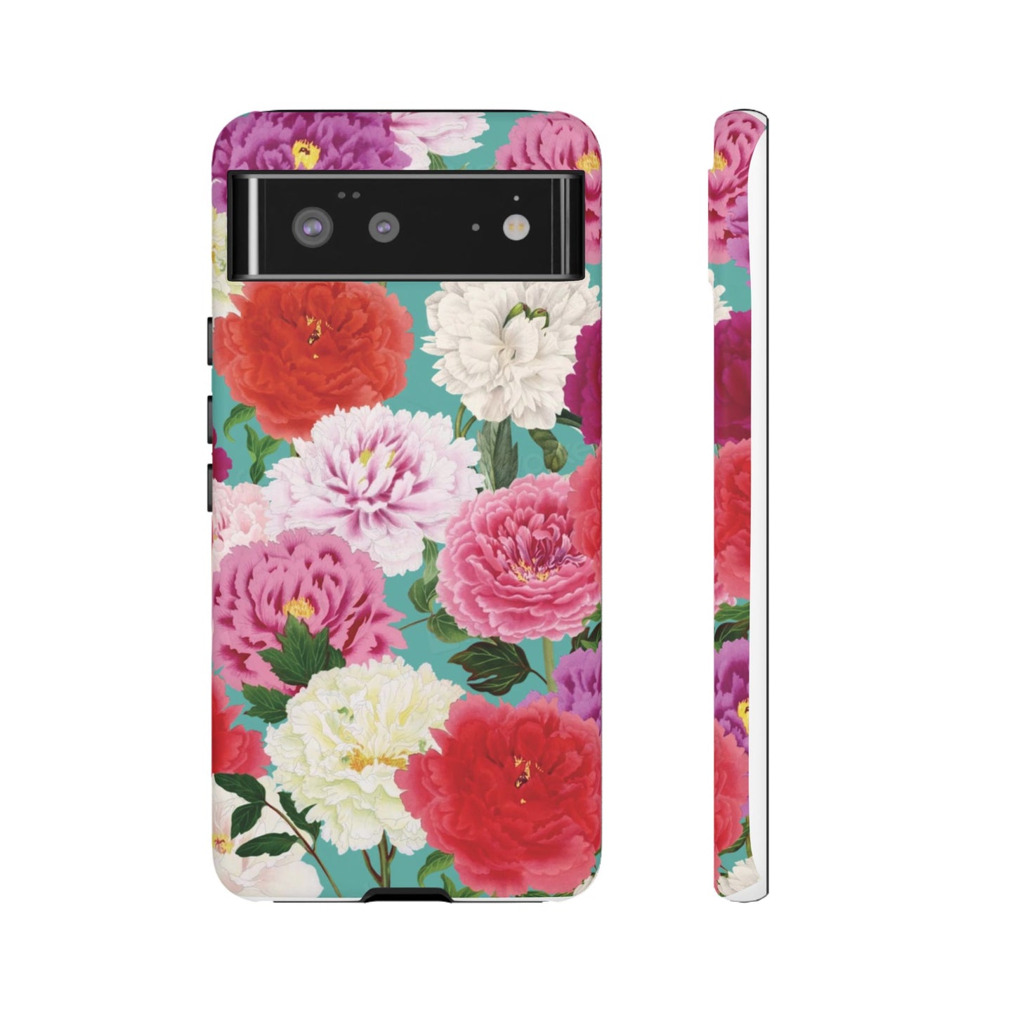Coque de téléphone renforcée Floral Peony — Housse botanique protectrice pour iPhone