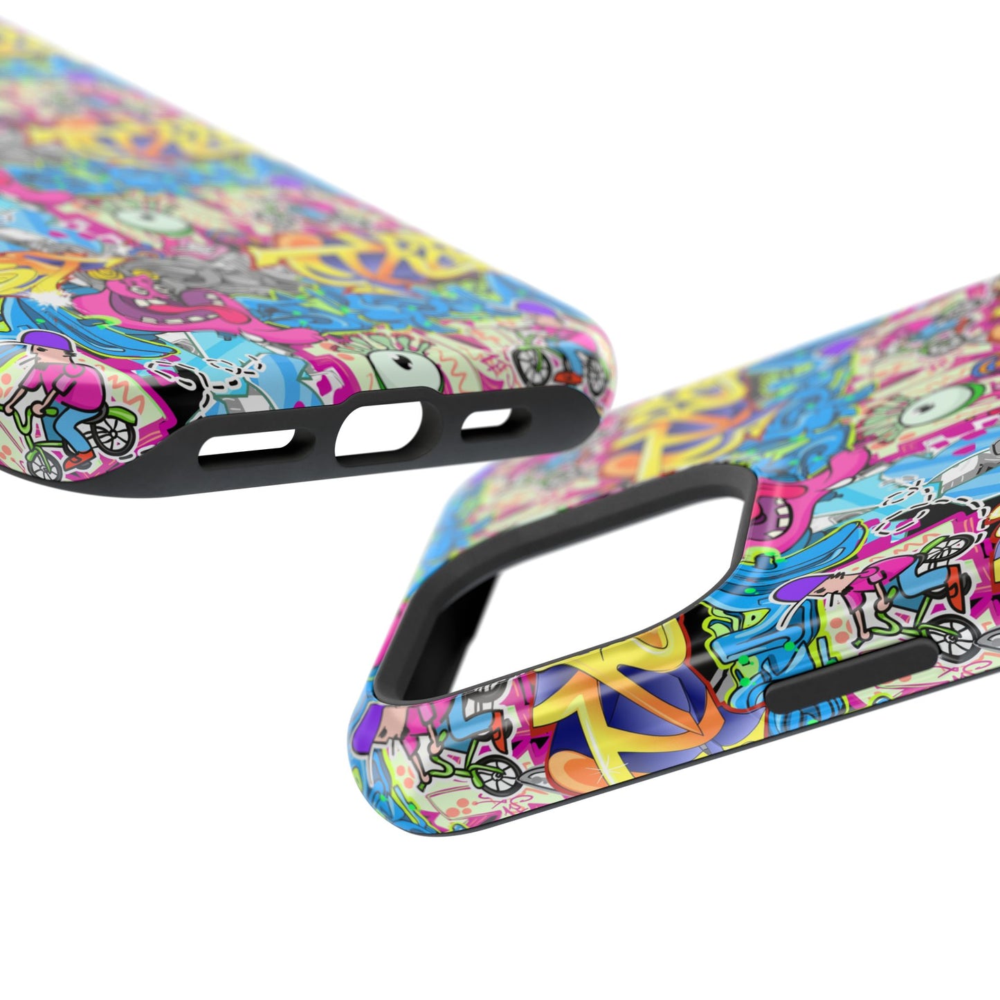Coque de téléphone magnétique Graffiti Collage — Housse protectrice résistante aux chocs