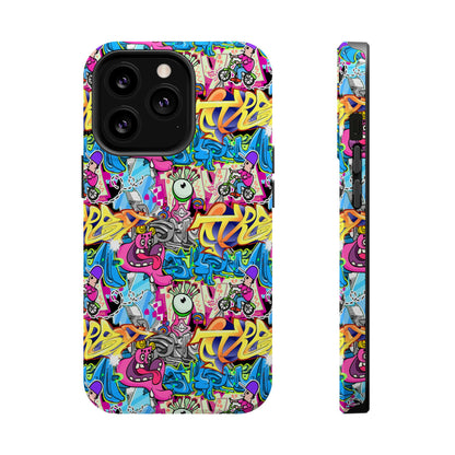 Coque de téléphone magnétique Graffiti Collage — Housse protectrice résistante aux chocs