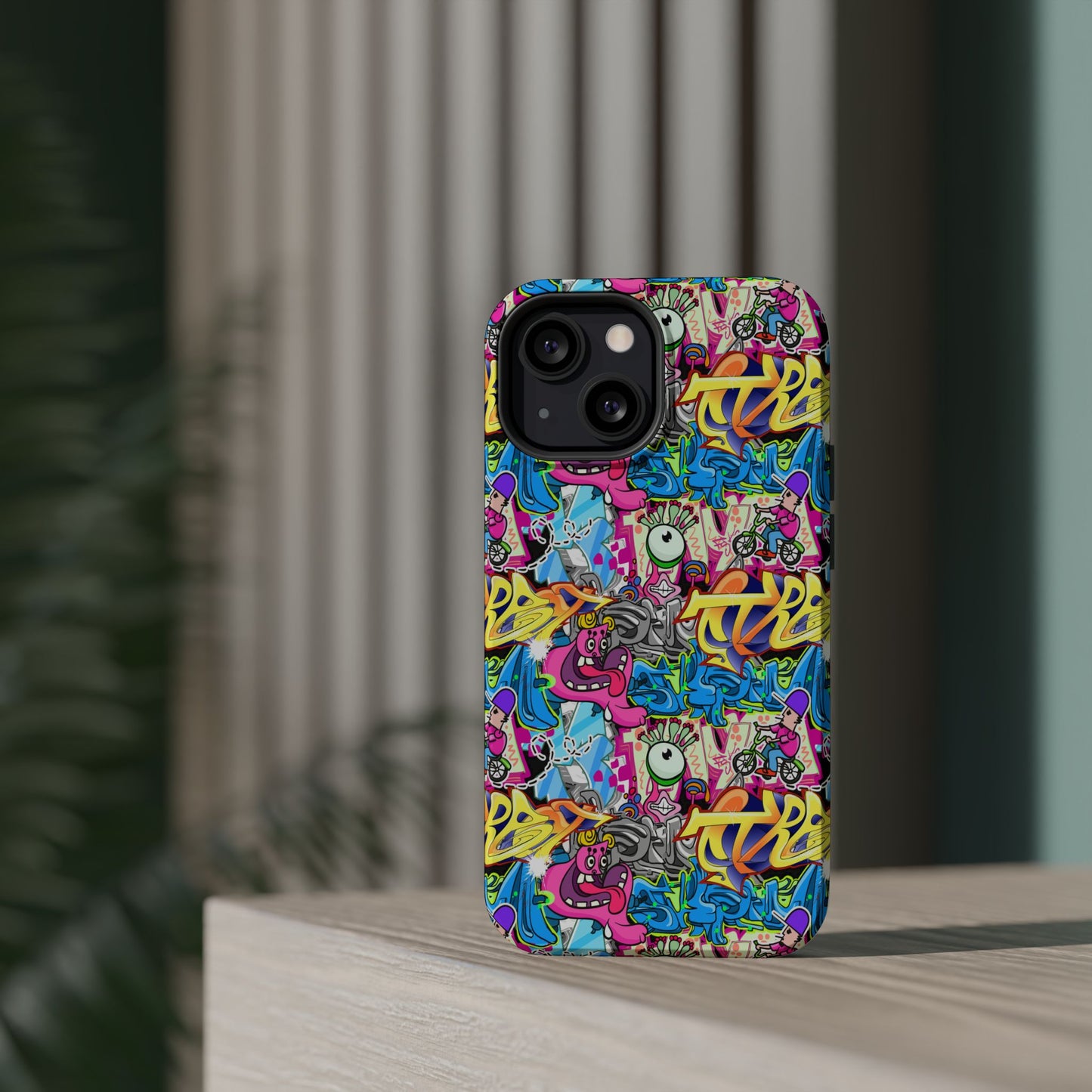 Coque de téléphone magnétique Graffiti Collage — Housse protectrice résistante aux chocs