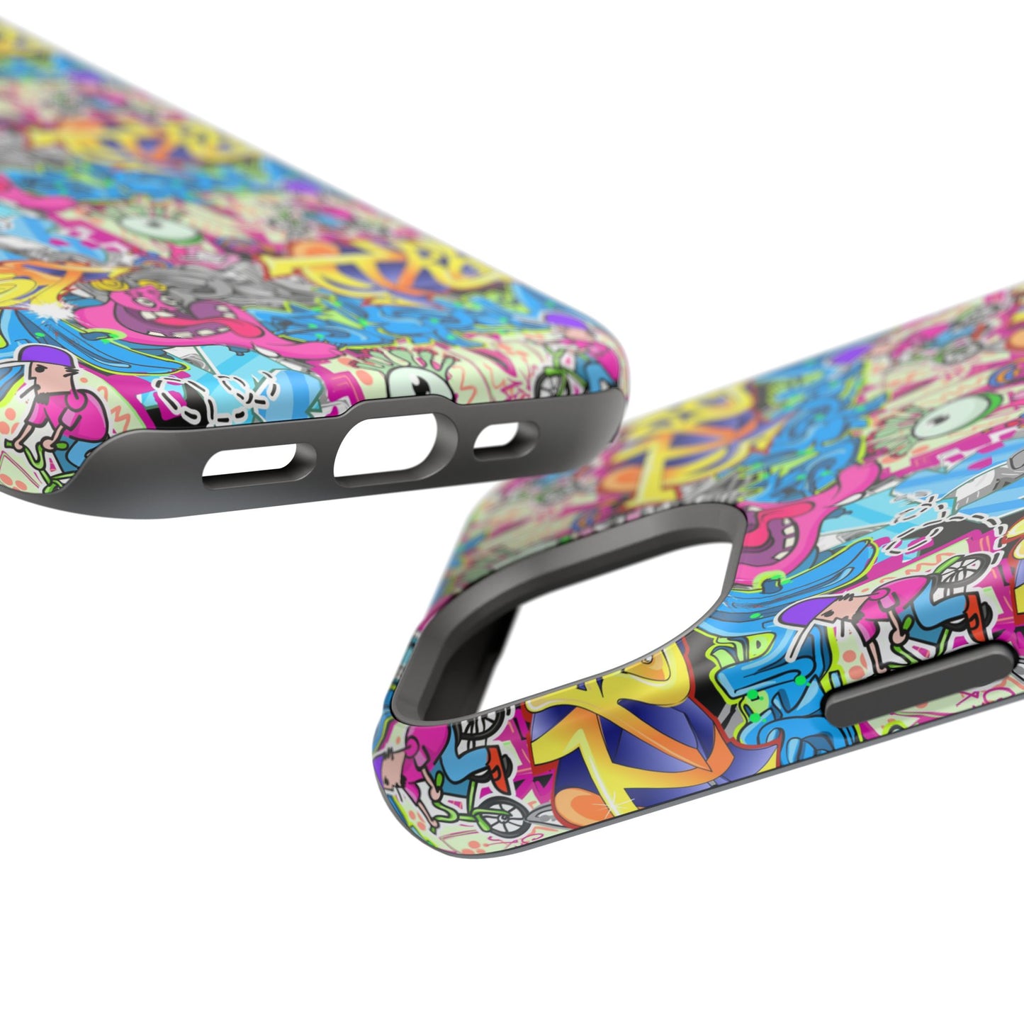 Coque de téléphone magnétique Graffiti Collage — Housse protectrice résistante aux chocs