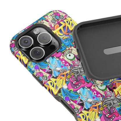 Coque de téléphone magnétique Graffiti Collage — Housse protectrice résistante aux chocs