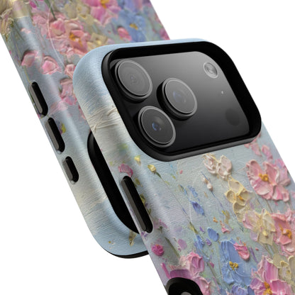 Coque de téléphone Floral Garden — Coque magnétique renforcée à fleurs texturées pastel
