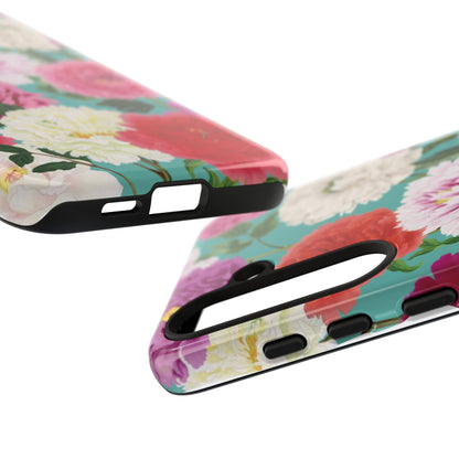 Coque de téléphone renforcée Floral Peony — Housse botanique protectrice pour iPhone