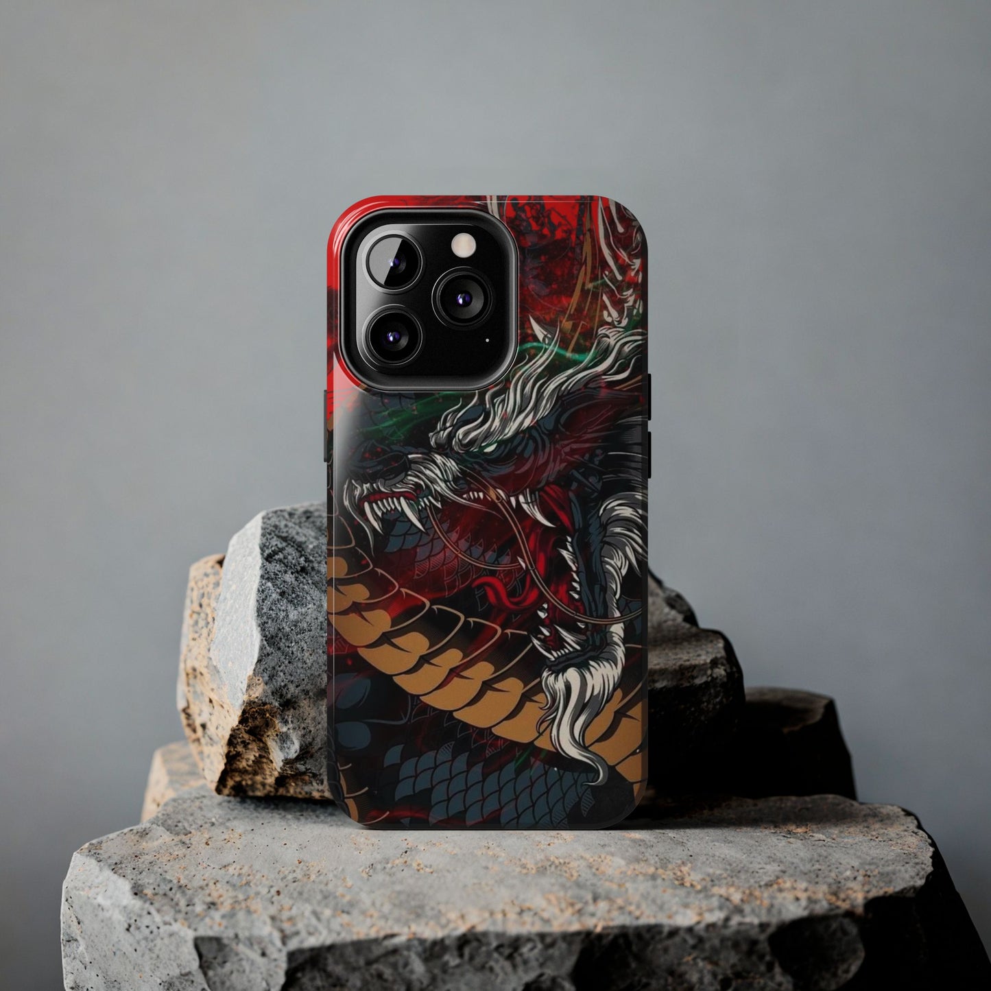 Coque de téléphone renforcée Dragon Rage — Housse protectrice iPhone style tatouage