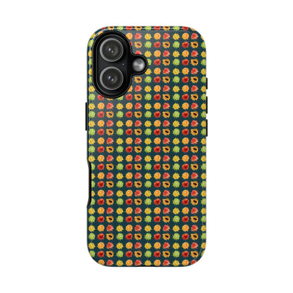 Floral Dot Tough Phone Case — Retro Pattern Protective Phone Cover