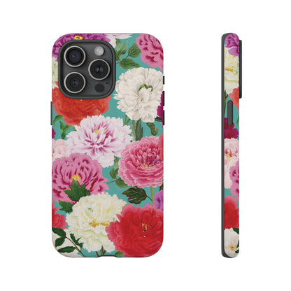 Coque de téléphone renforcée Floral Peony — Housse botanique protectrice pour iPhone