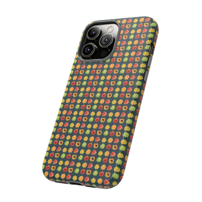 Floral Dot Tough Phone Case — Retro Pattern Protective Phone Cover